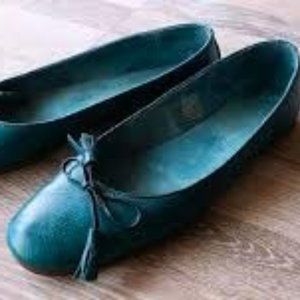 LIEBESKIND Berlin Blue-Green Leather Ballet Flats Shoes - 8